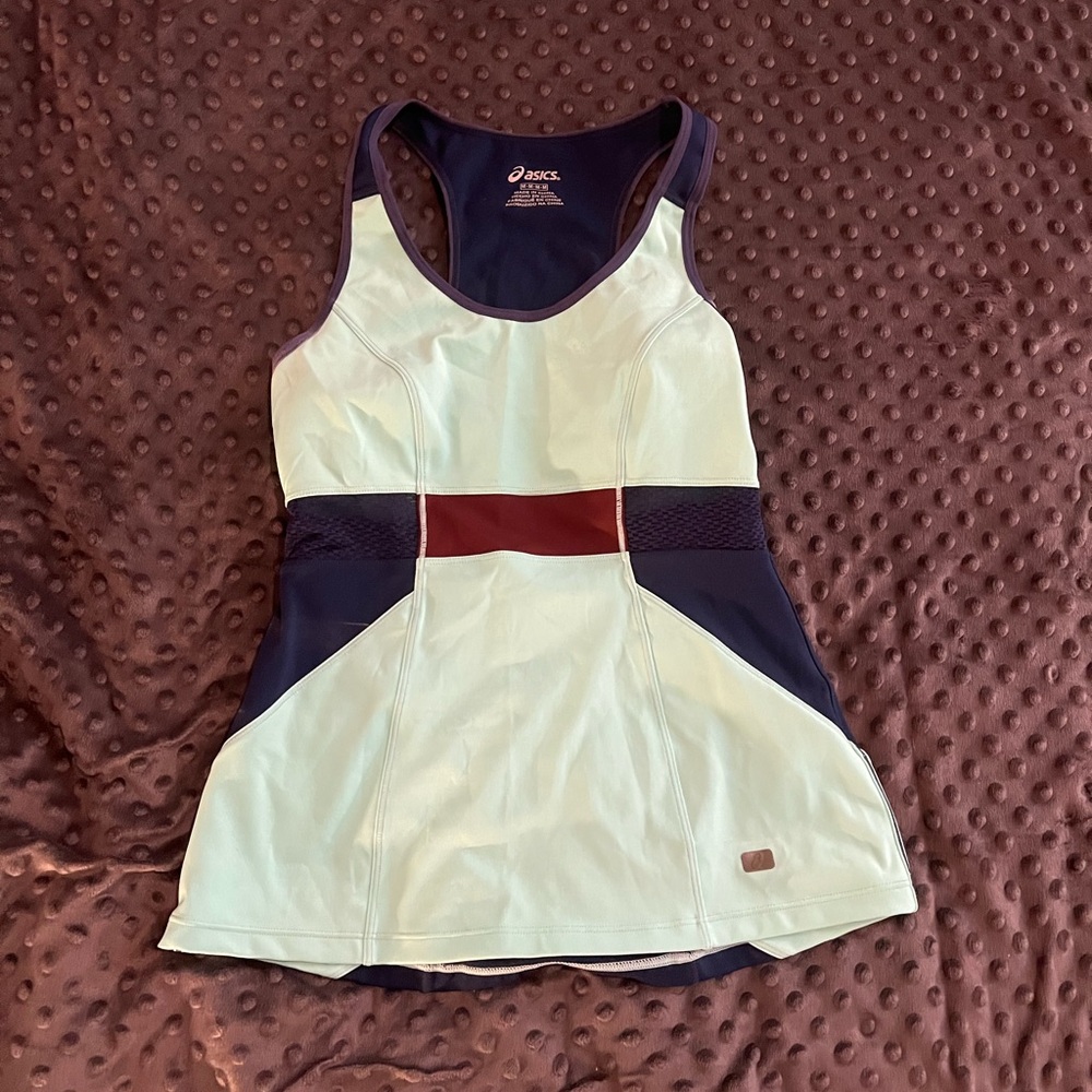 ASICS Women's Light Green and Navy Camisole